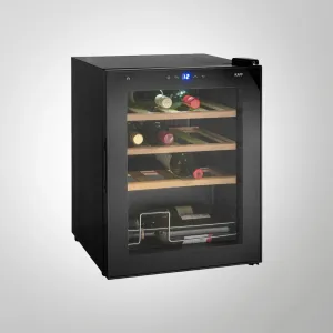 Kaff WC 48 TH BW 16-Bottle Free Standing Wine Chiller with Thermoelectric Cooling & Touch LED Display  Black Glass Door