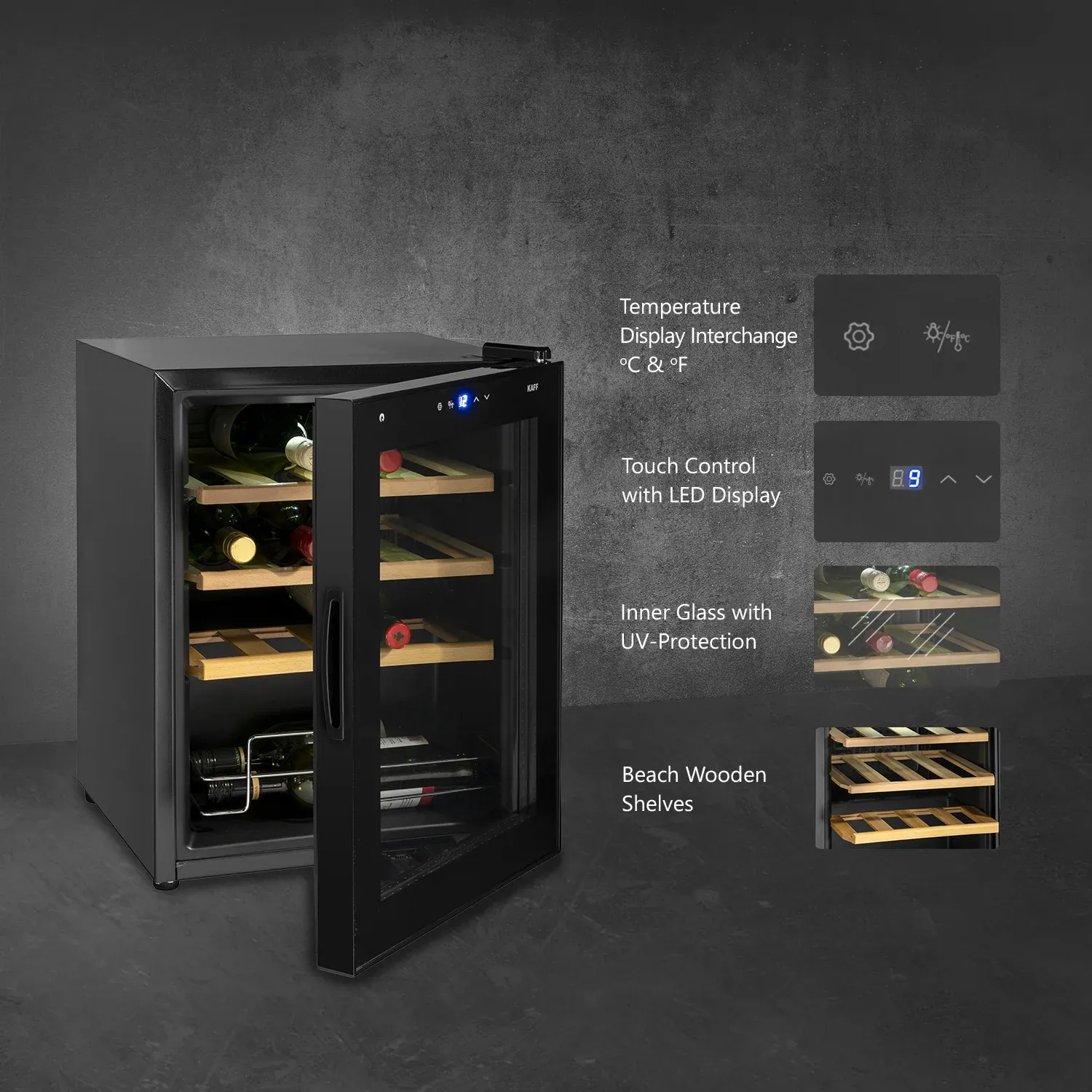 Kaff Wine Cooler WC 42 BW (Free Standing)