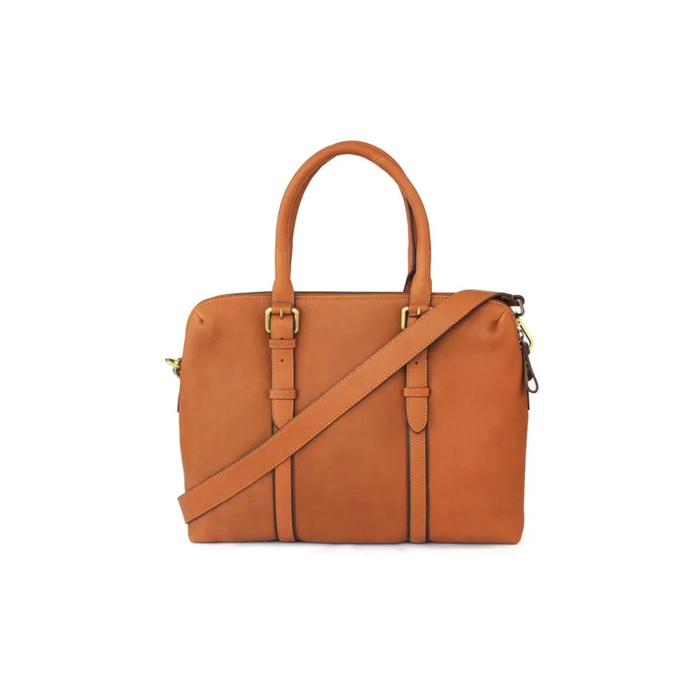 Nappa Dori Tan Dual Zip Laptop Bag
