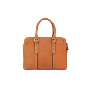 Nappa Dori Tan Dual Zip Laptop Bag