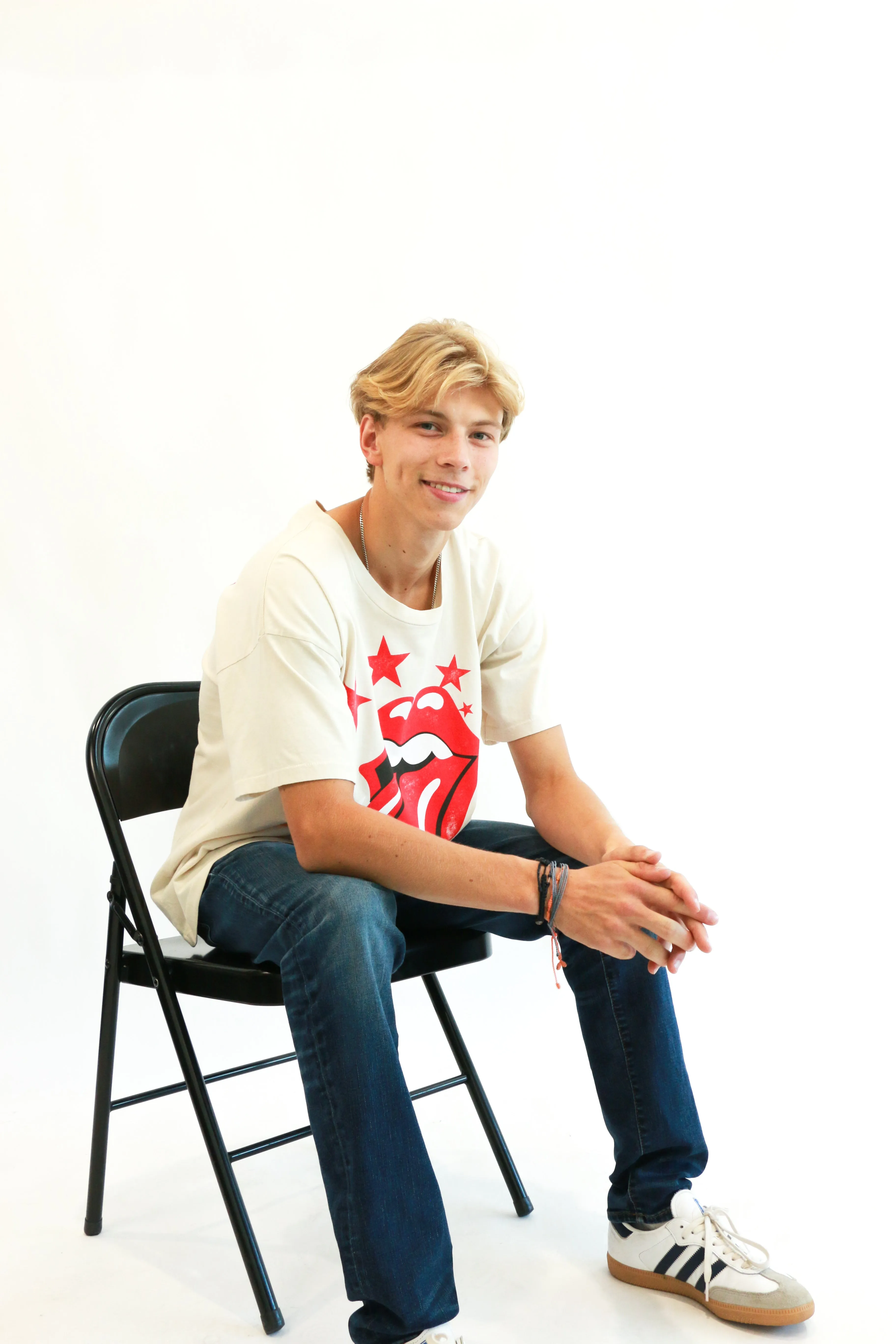 Rolling Stones Stars Merch Tee | Dirty White
