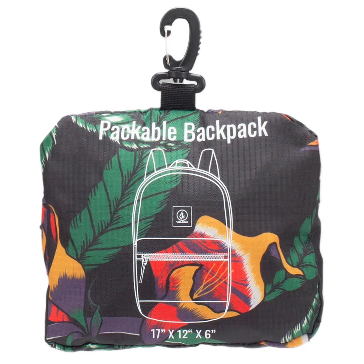 Volcom Bt Packable Backpack - Black Floral Print