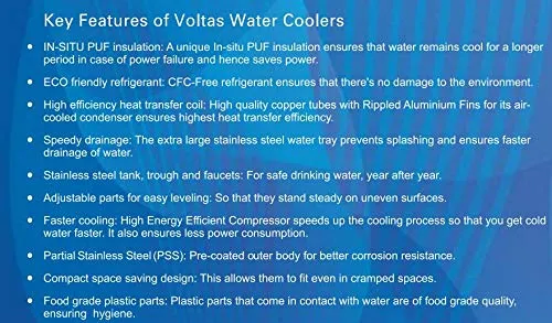 Voltas WC PS 15/20 Stainless Steel Water Cooler  15 LPH Cooling, 20L Storage